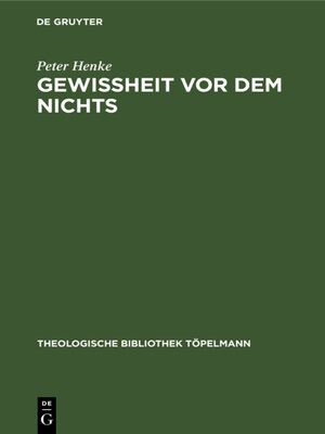 cover image of Gewissheit vor dem Nichts